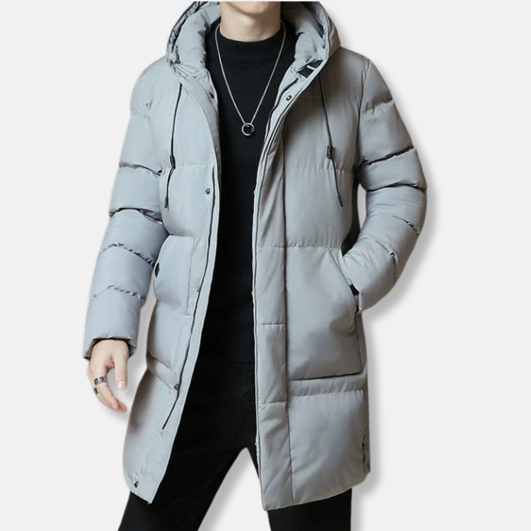 Waterproof Men's Parka Coat with Hood and Zip