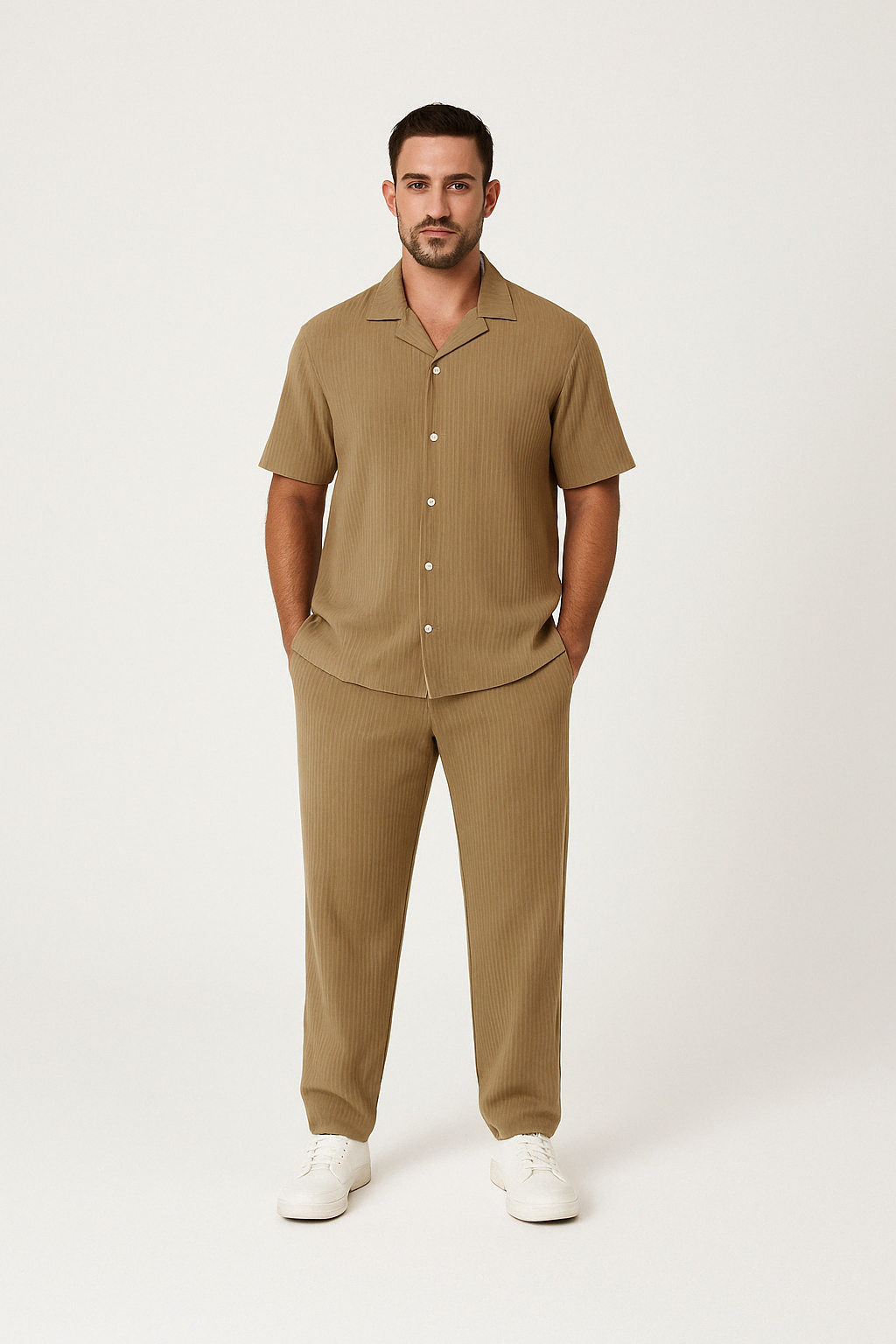 Casual Men's Short Sleeve Cotton Shirt