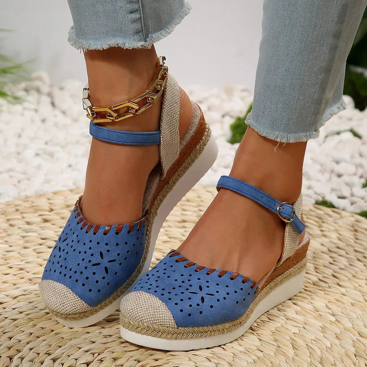 Women's Wedge Espadrille Sandals - Classic Comfortable Shoes