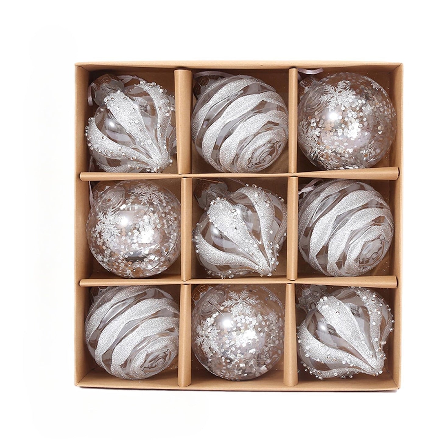 Shiny Gold Christmas Tree Ornament Bauble Set