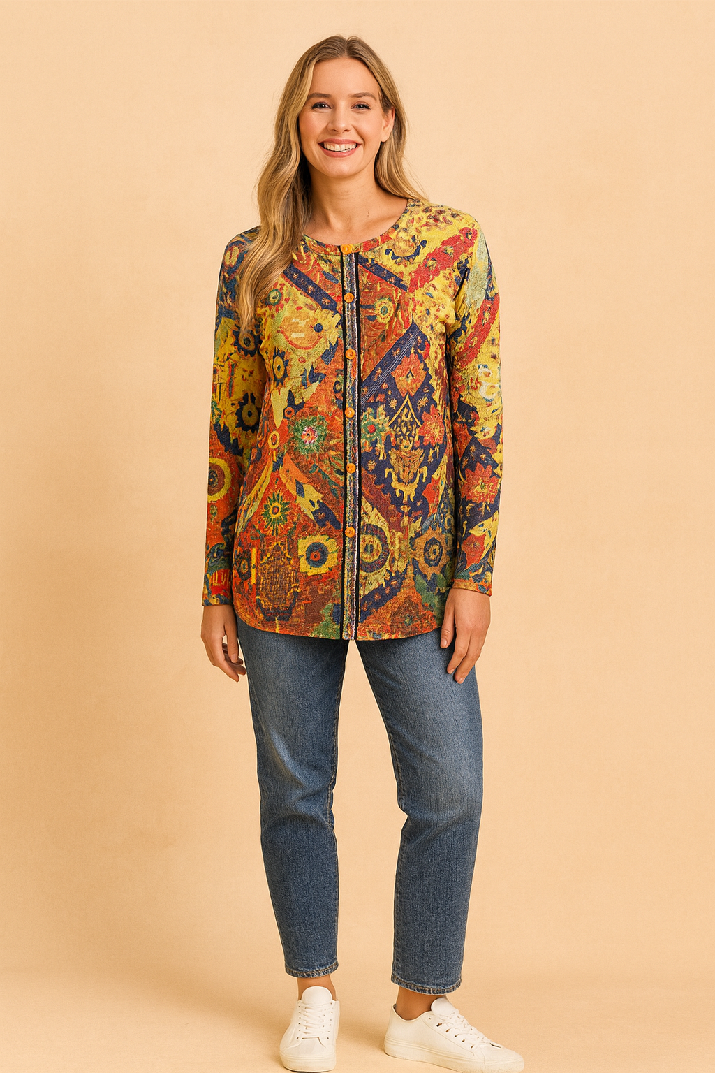 Colorful Patterned Women's Sweater - Luxicro