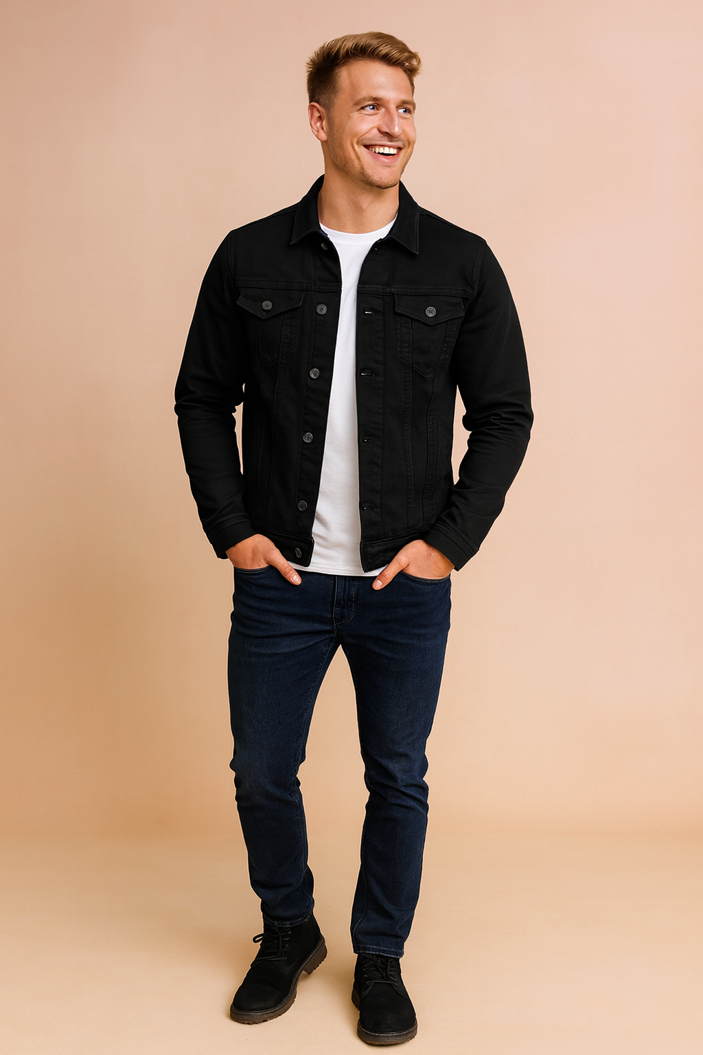 Casual Men's Button Front Pocket Jacket