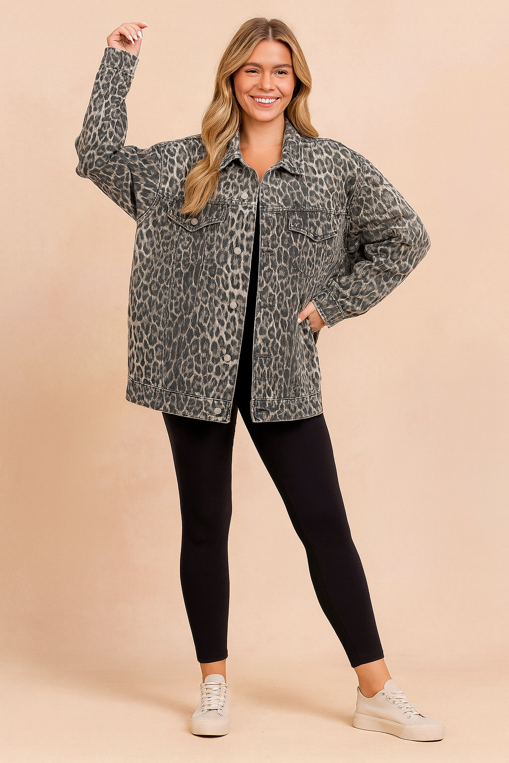 Trendy Animal Print Parka Jacket