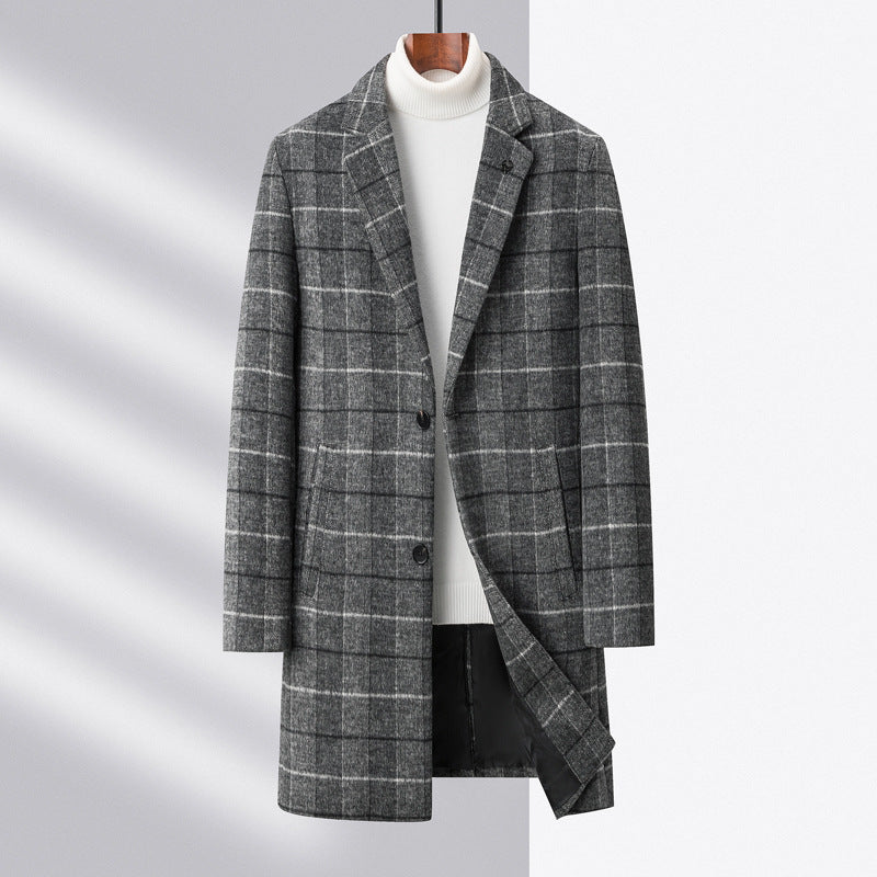 Classic Checked Wool Men's Coat
