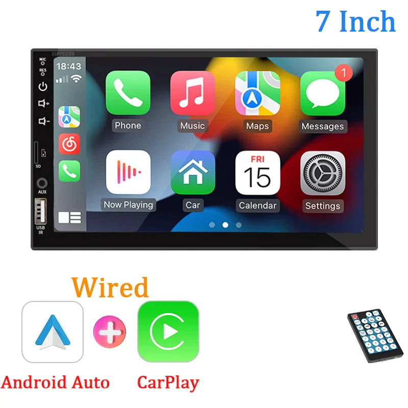7 Inch Touchscreen Car Audio System with Bluetooth and GPS