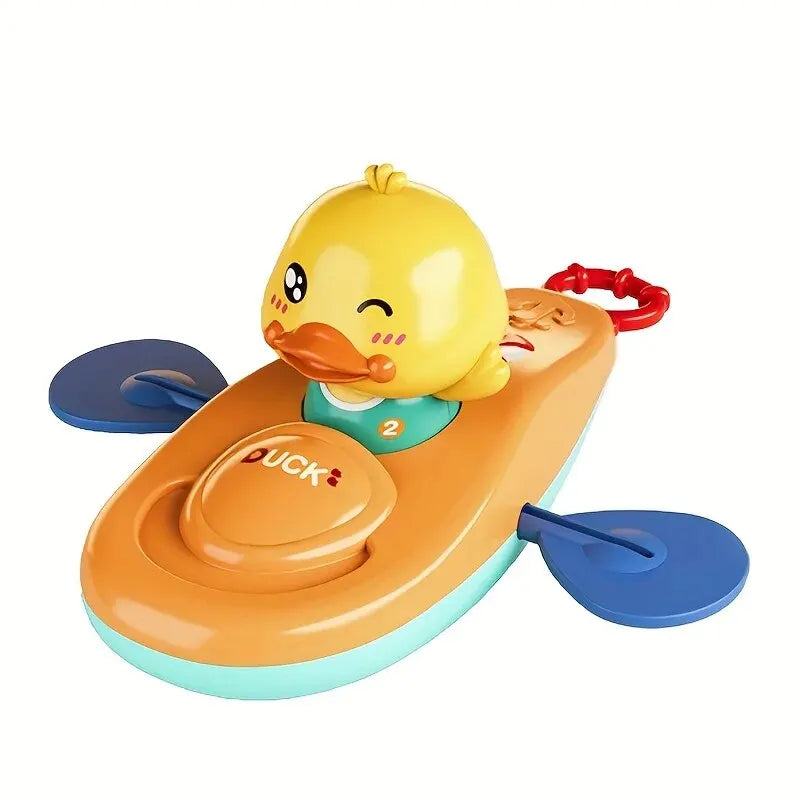 1 Pc Bright Yellow Rubber Duck Kayak Bath Toy - Luxicro