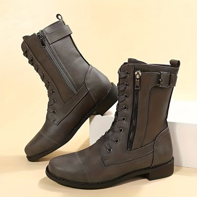 Women's Classic Ankle Boots - Comfortable Zip Up Shoes