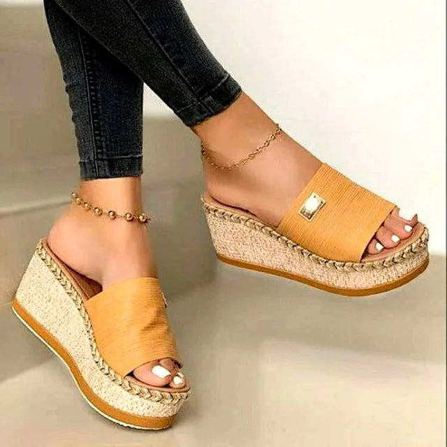 Natural Jute Espadrille Wedge Sandals for Women