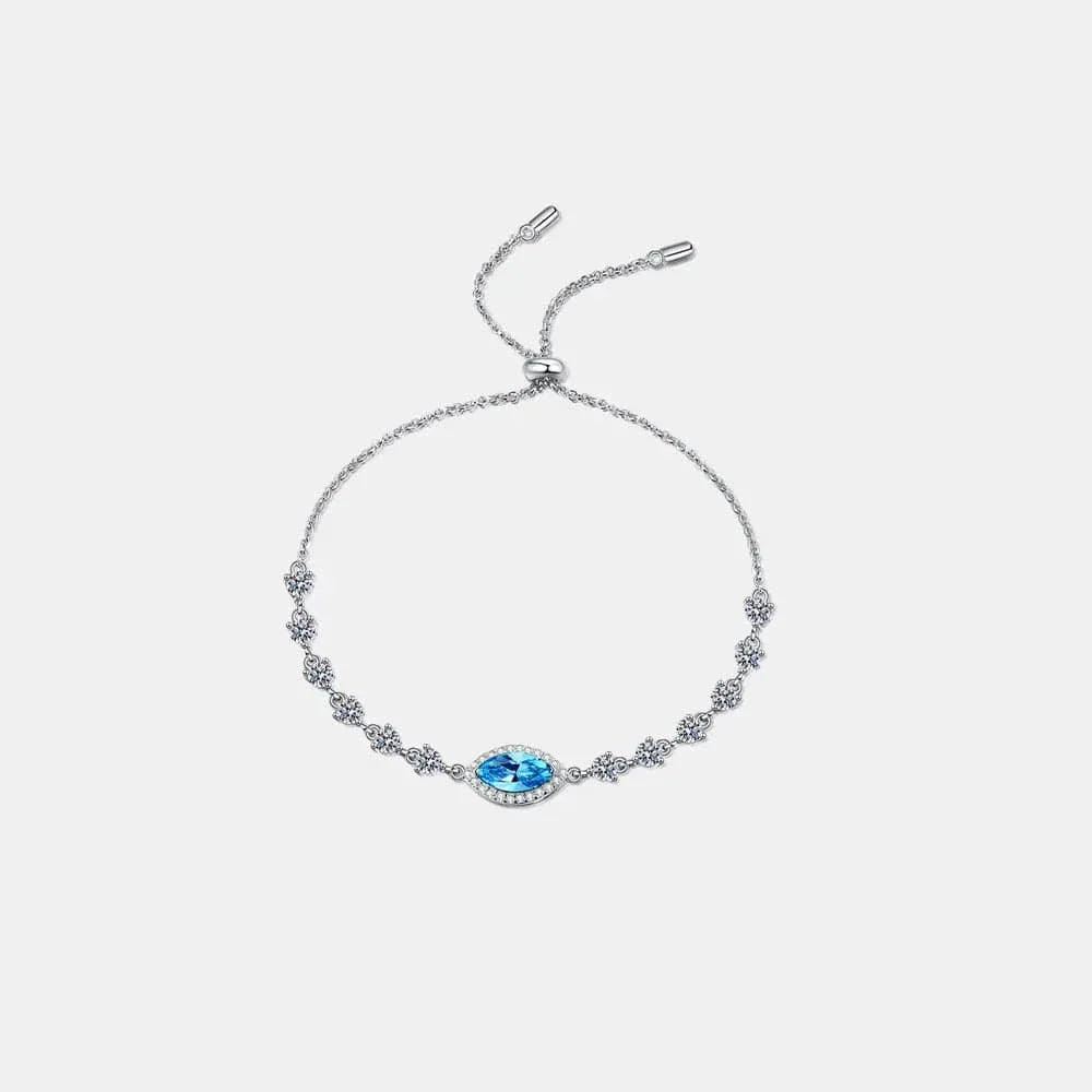 1ct Gemstone Sterling Silver Chain Bracelet