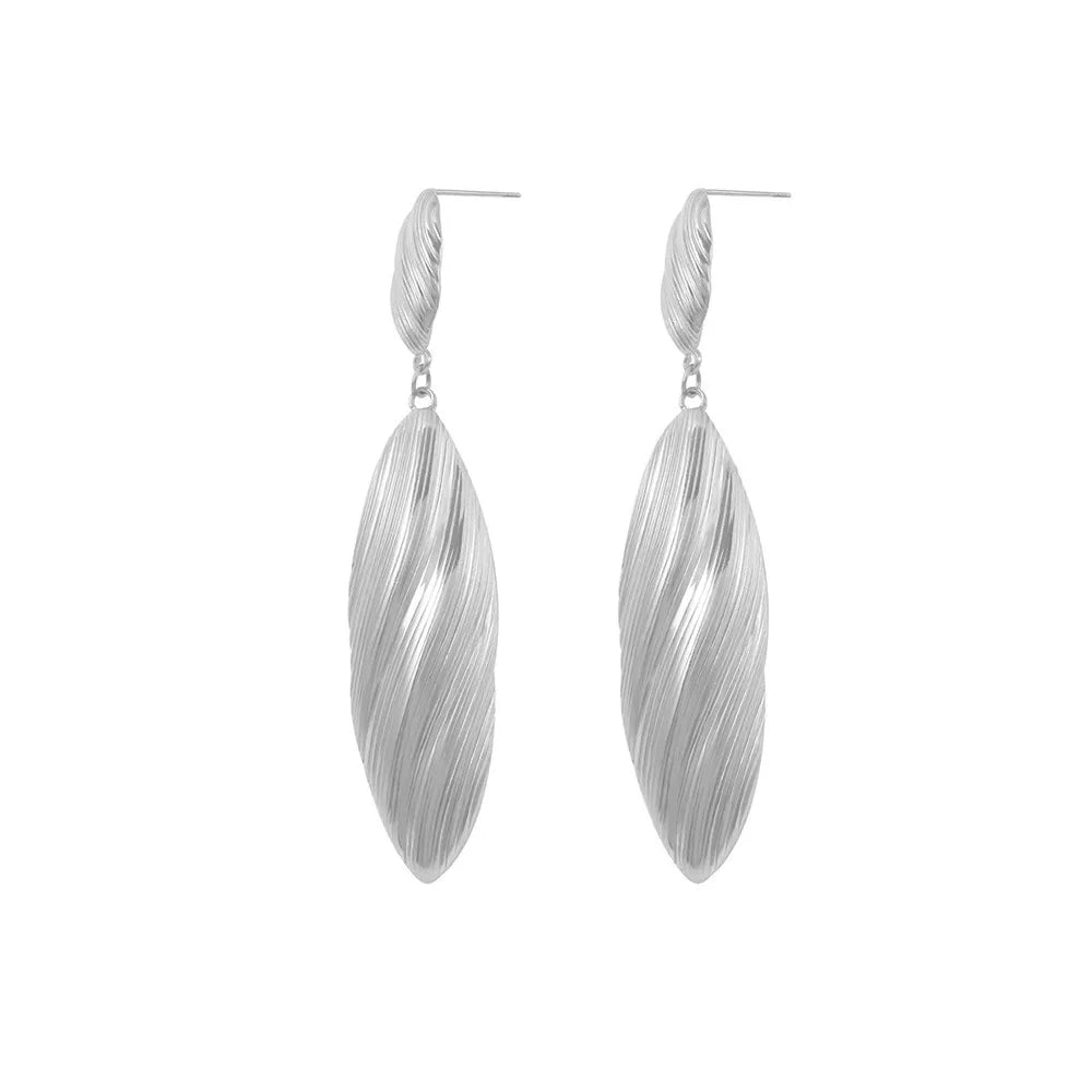 Shiny Silver Drop Earrings