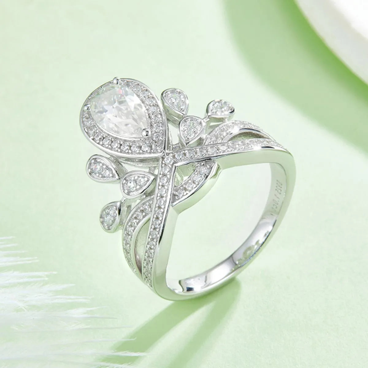 1ct Moissanite Genuine Silver Engagement Ring