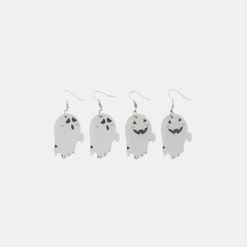 Shiny Metal Drop Ghost Earrings Set - EasyApparels