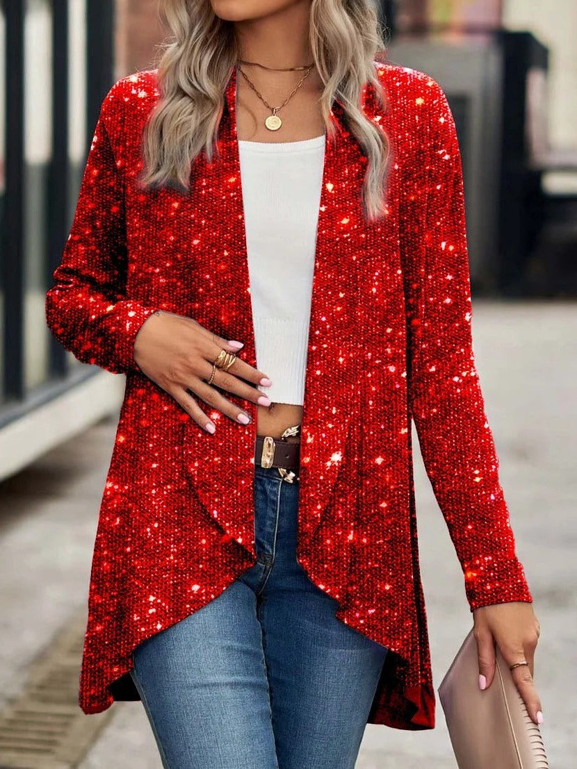 Shiny Sequined Party Cardigan