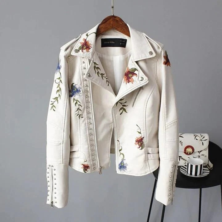 Short Embroidered Denim Jacket