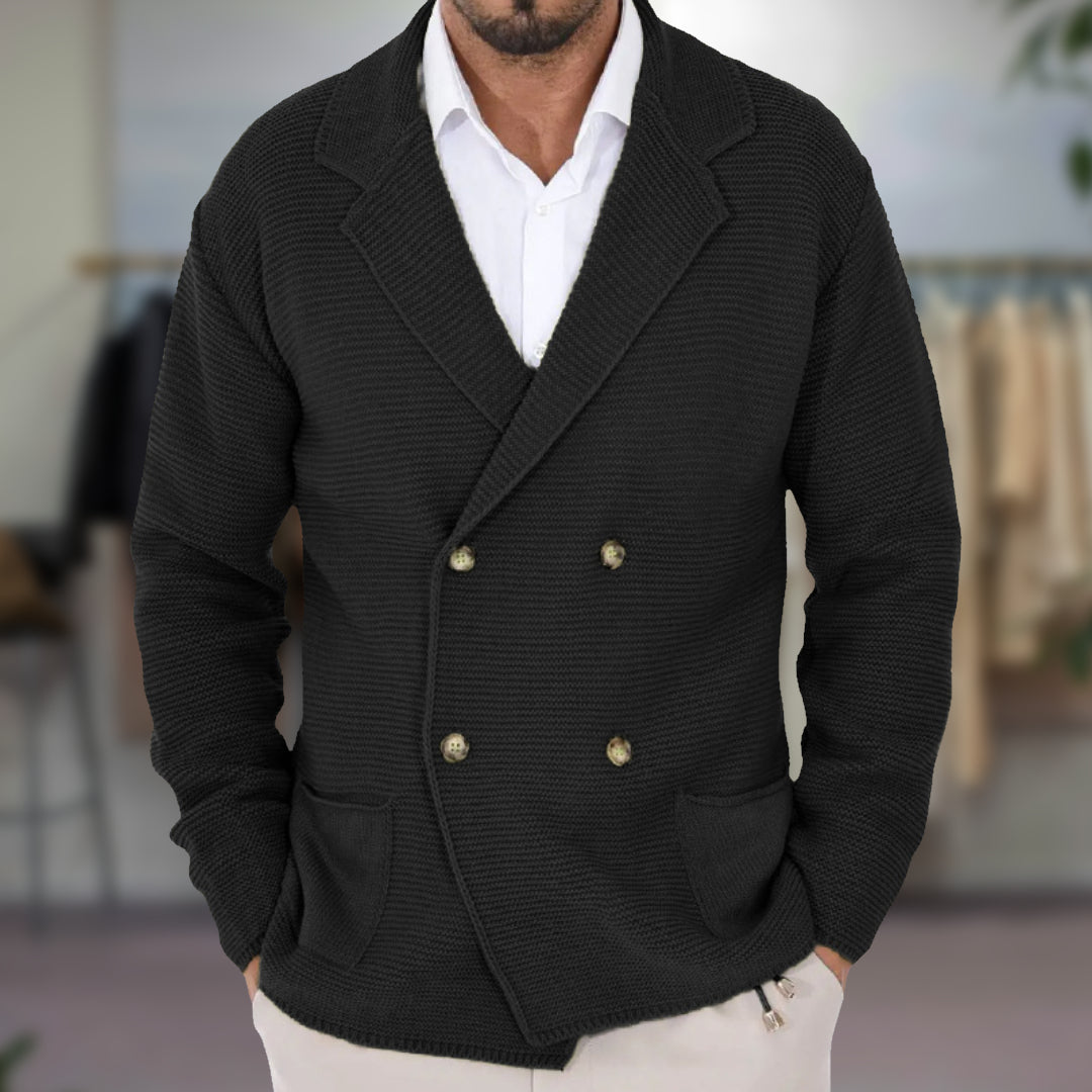 Classic Double Breasted Men's Cardigan Sweater