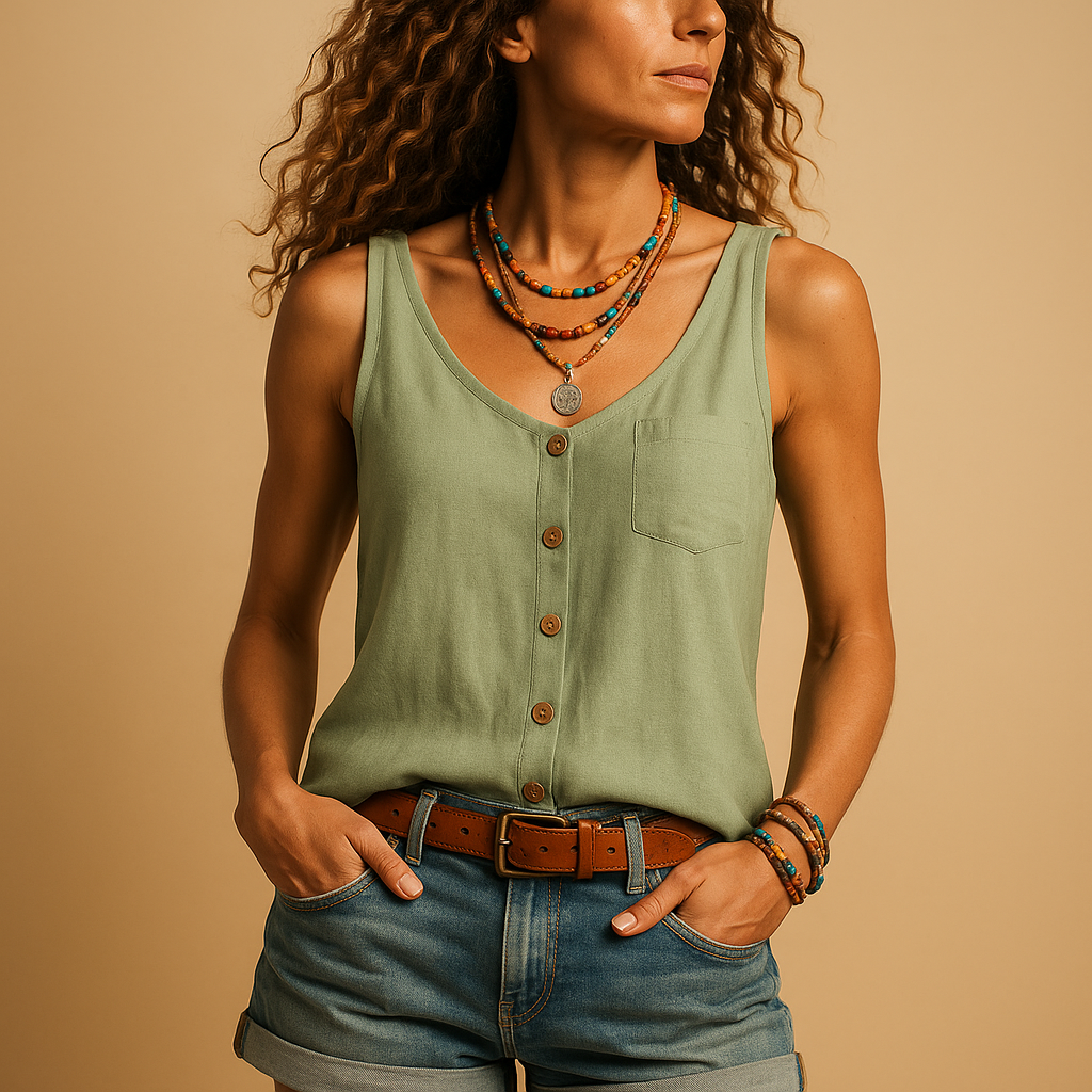 Women's Warm Weather Tank V-Neck Top