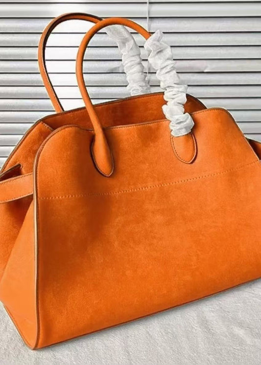 Grand sac à main en cuir orange façonnable - EasyApparels