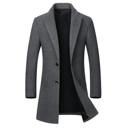 Classic Fit Men's Wool Overcoat - Warm Winter Style - Luxicro