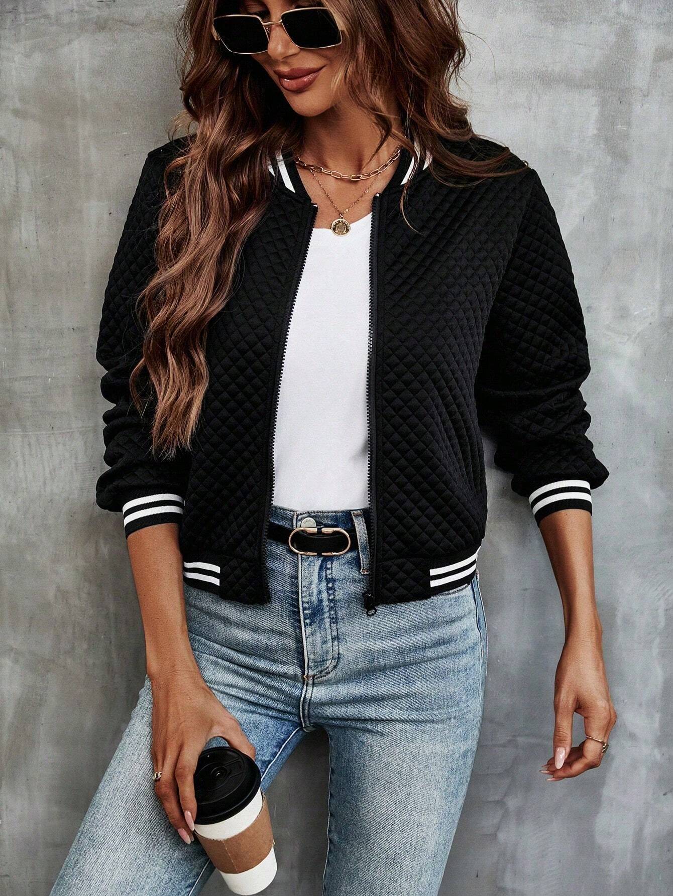 Fashionable Short Bomber Jacket - EasyApparels