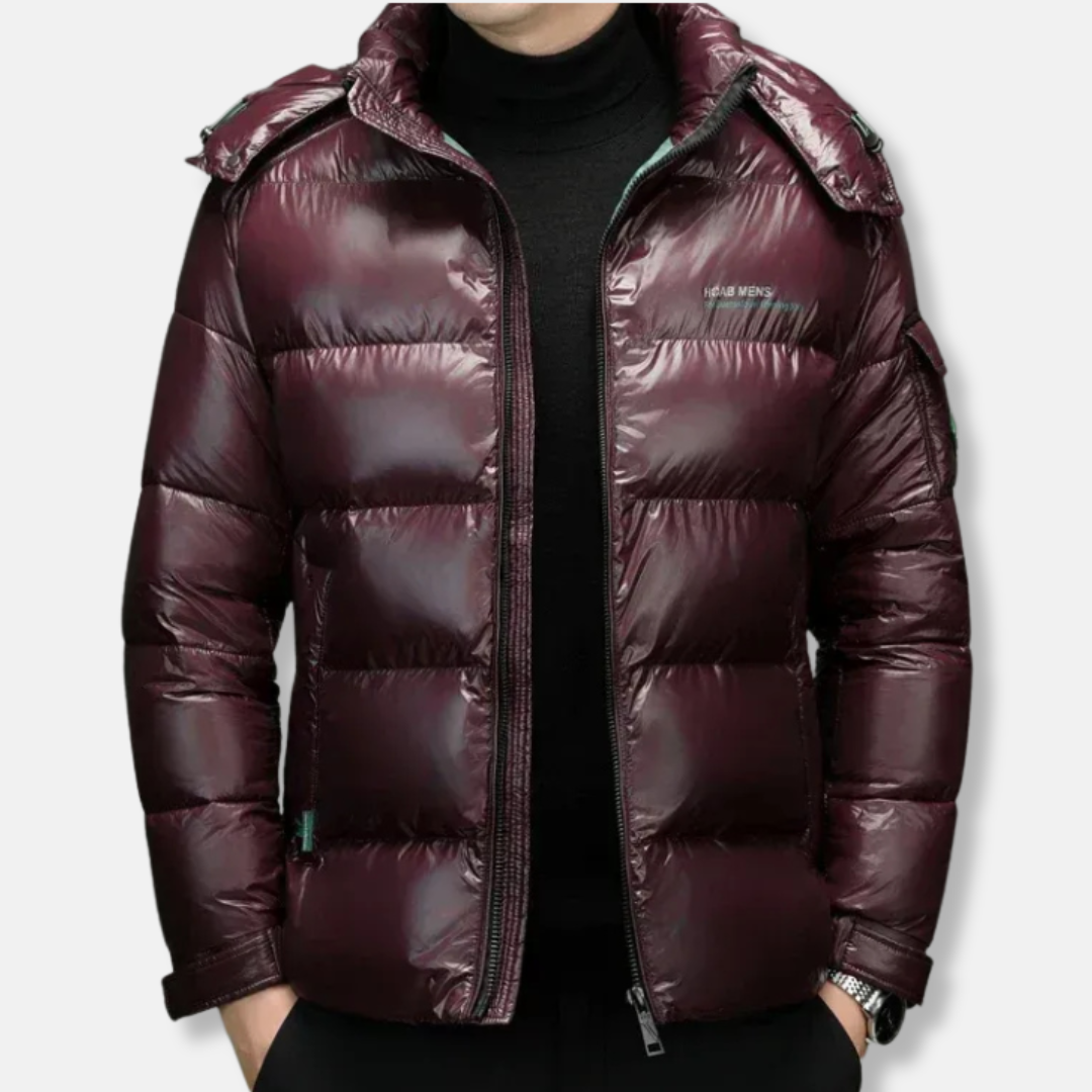 Shiny Water Resistant Puffer Coat - EasyApparels