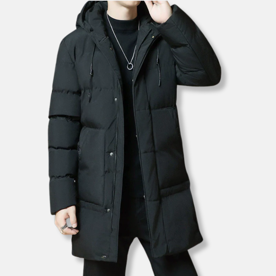 Waterproof Men's Parka Coat with Hood and Zip - EasyApparels