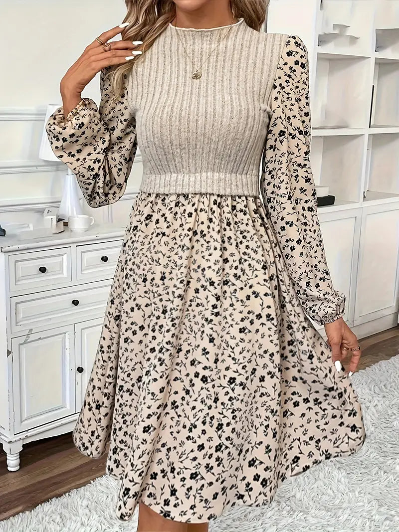 Beautiful Floral Long Sleeve Women's Summer Dress