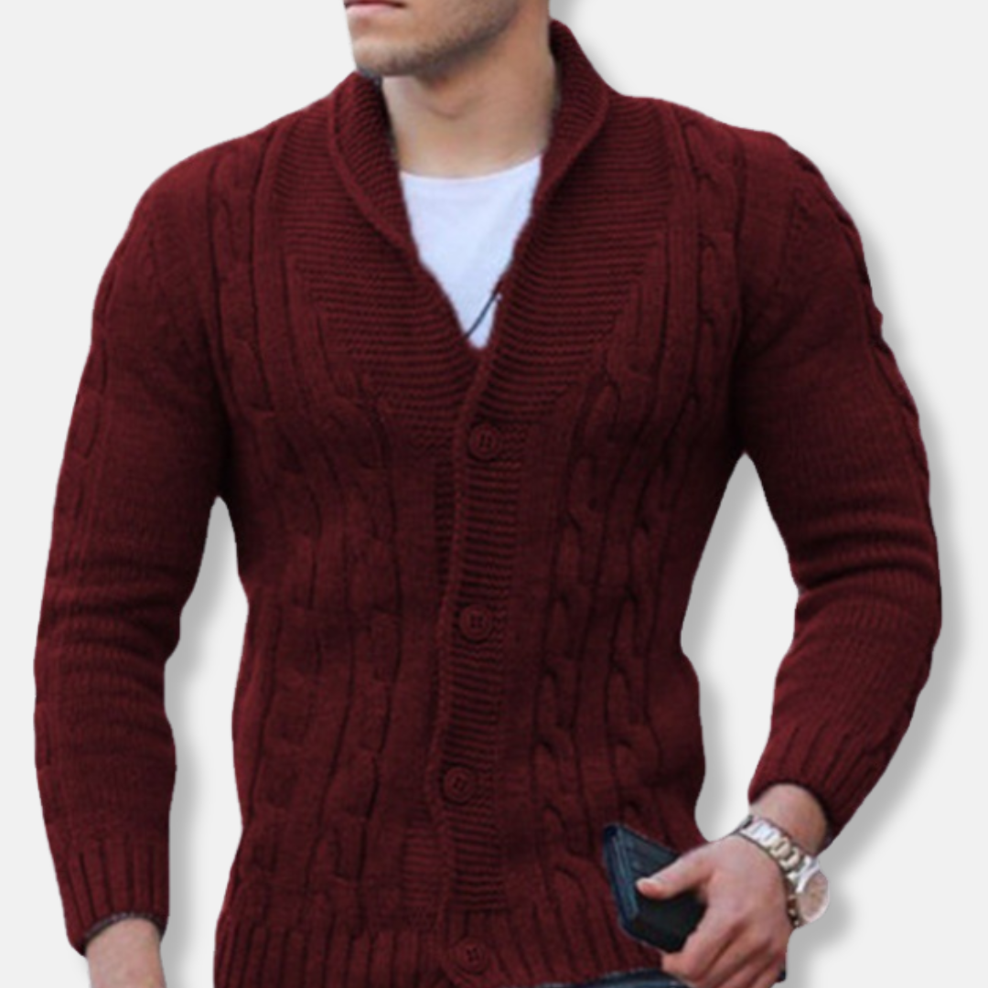 Classic Cable Knit Men's Cardigan Sweater - EasyApparels