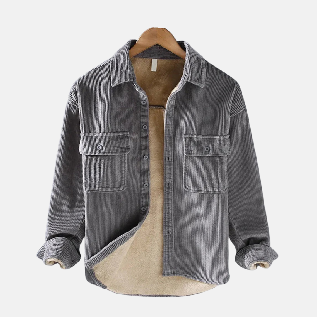 Casual Button Front Men's Corduroy Jacket - EasyApparels