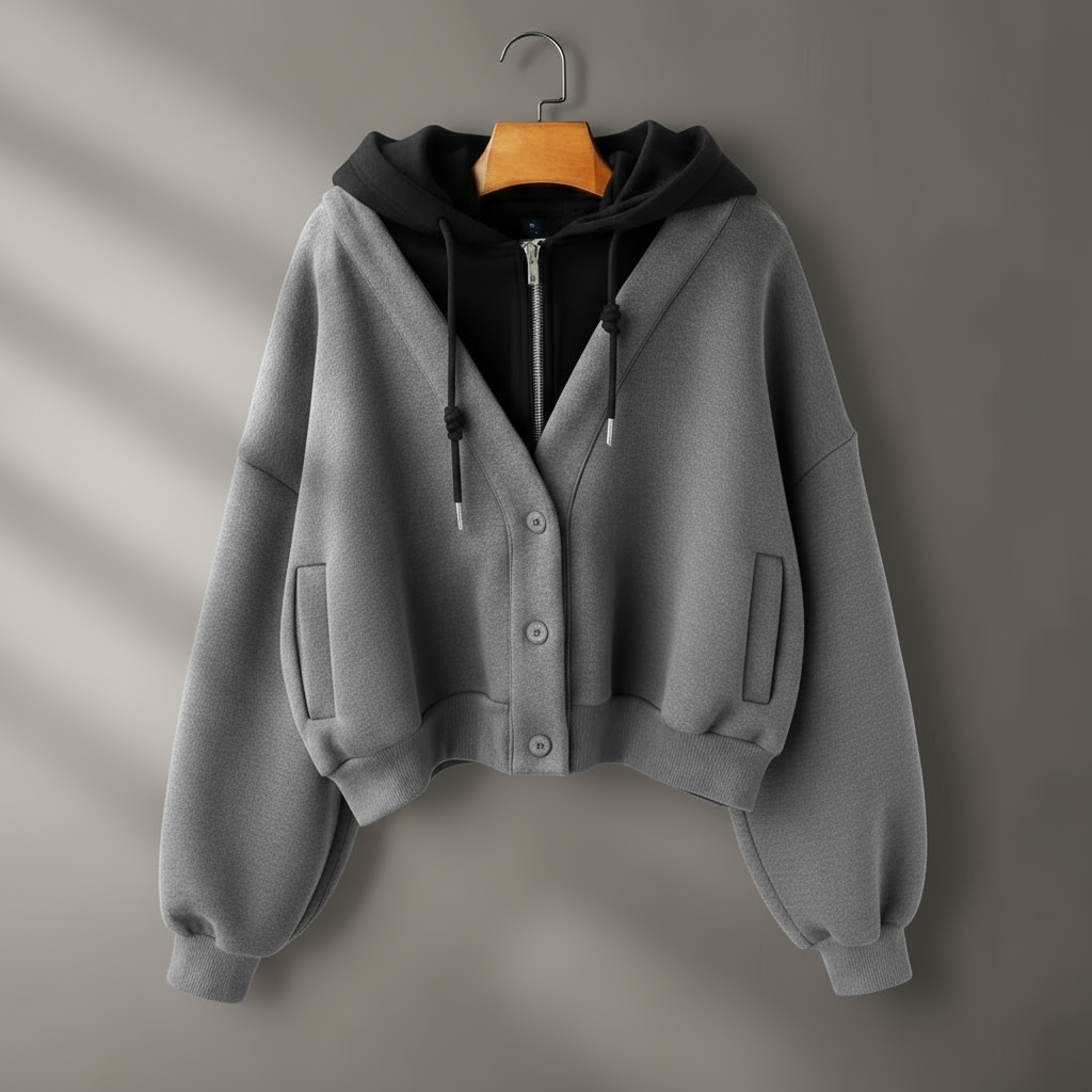 Fashionable Short Hooded Sweatshirt - EasyApparels