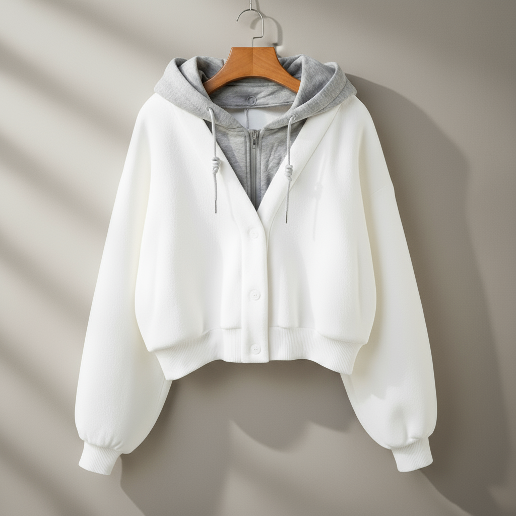 Fashionable Short Hooded Sweatshirt