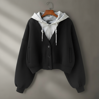 Fashionable Short Hooded Sweatshirt