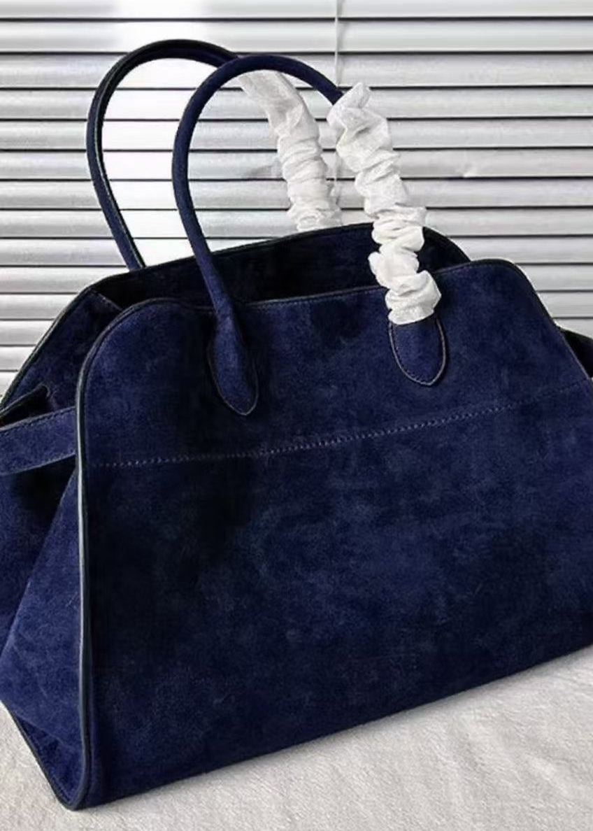 Grand sac à main en cuir bleu marine de style - EasyApparels