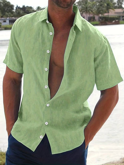 Casual Short Sleeve Men's Button Shirt