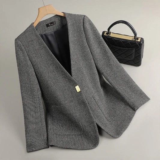 Classic Women's Wool Jacket - EasyApparels
