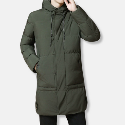Waterproof Men's Parka Coat with Hood and Zip