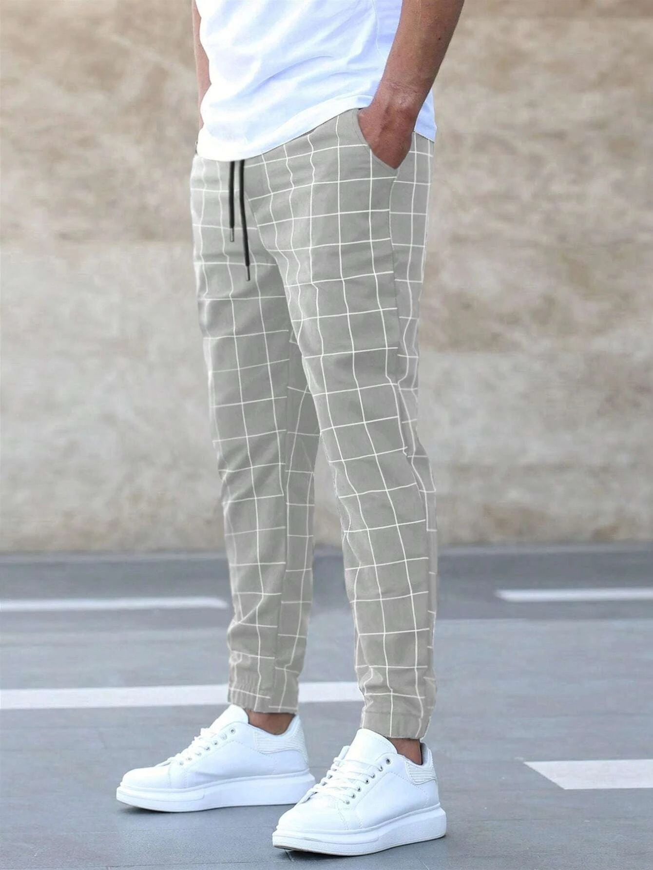 Comfortable Checked Jogger Pants