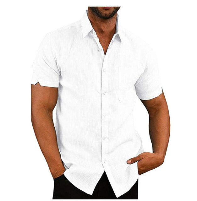 Casual Short Sleeve Men's Button Shirt