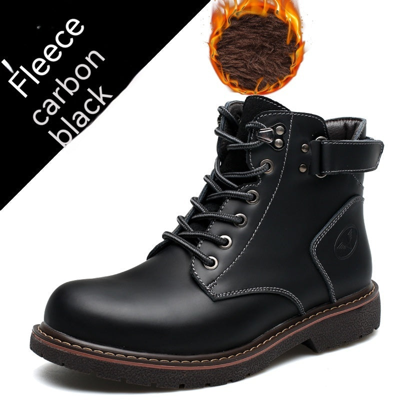 Comfortable Waterproof Men's Boots - Leather Mid Tops