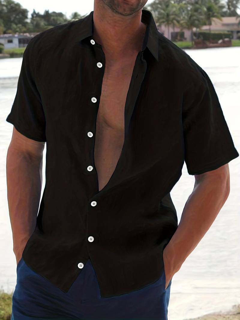 Casual Short Sleeve Men's Button Shirt - EasyApparels