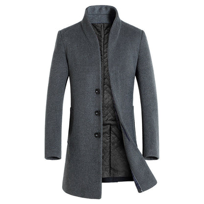Classic Fit Men's Wool Overcoat - Warm Winter Style