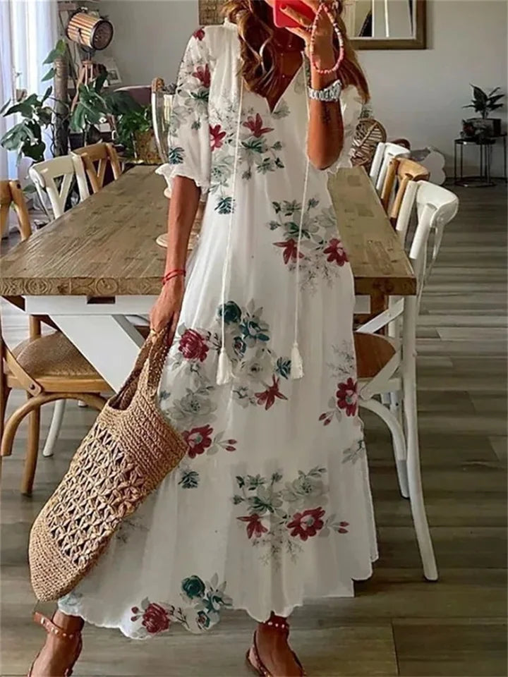 Beautiful Women's Long Floral Dress - EasyApparels