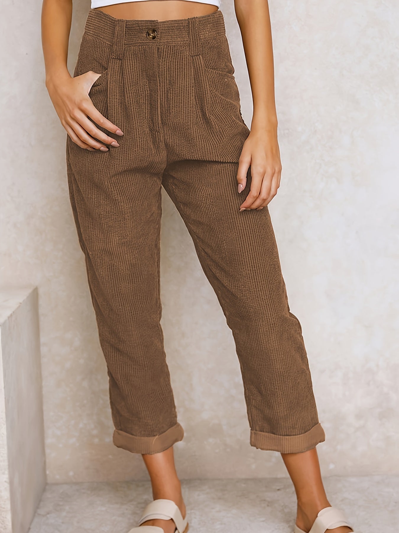 Comfortable Women's High Waist Relaxed Fit Pants