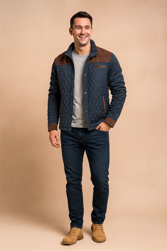Classic Mens Dual Color Leather Jacket - Luxicro