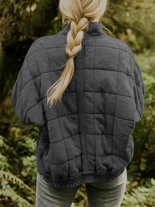 Women's Water Resistant Padded Olive Green Coat - EasyApparels