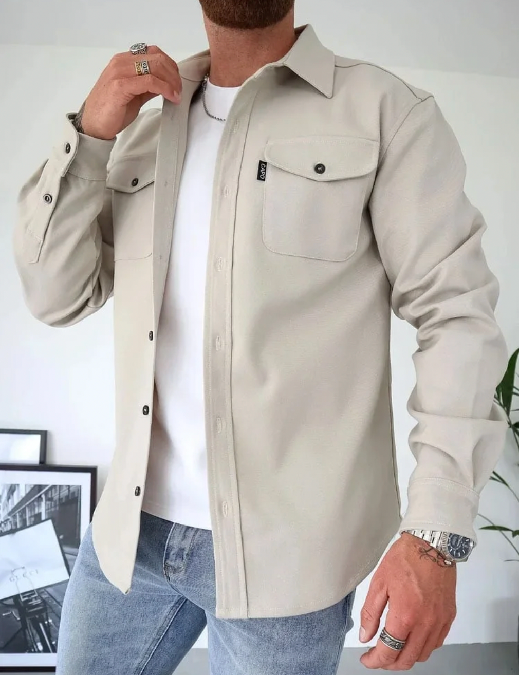 Casual Men's Cotton Button Jacket