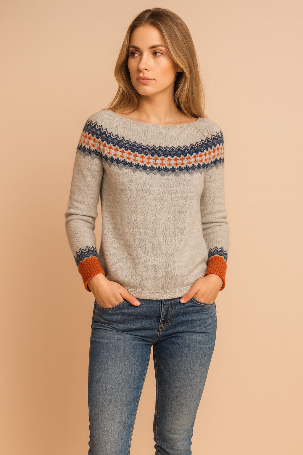 Trendy Graphic Knit Sweater - Luxicro
