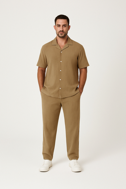 Casual Men's Short Sleeve Cotton Shirt