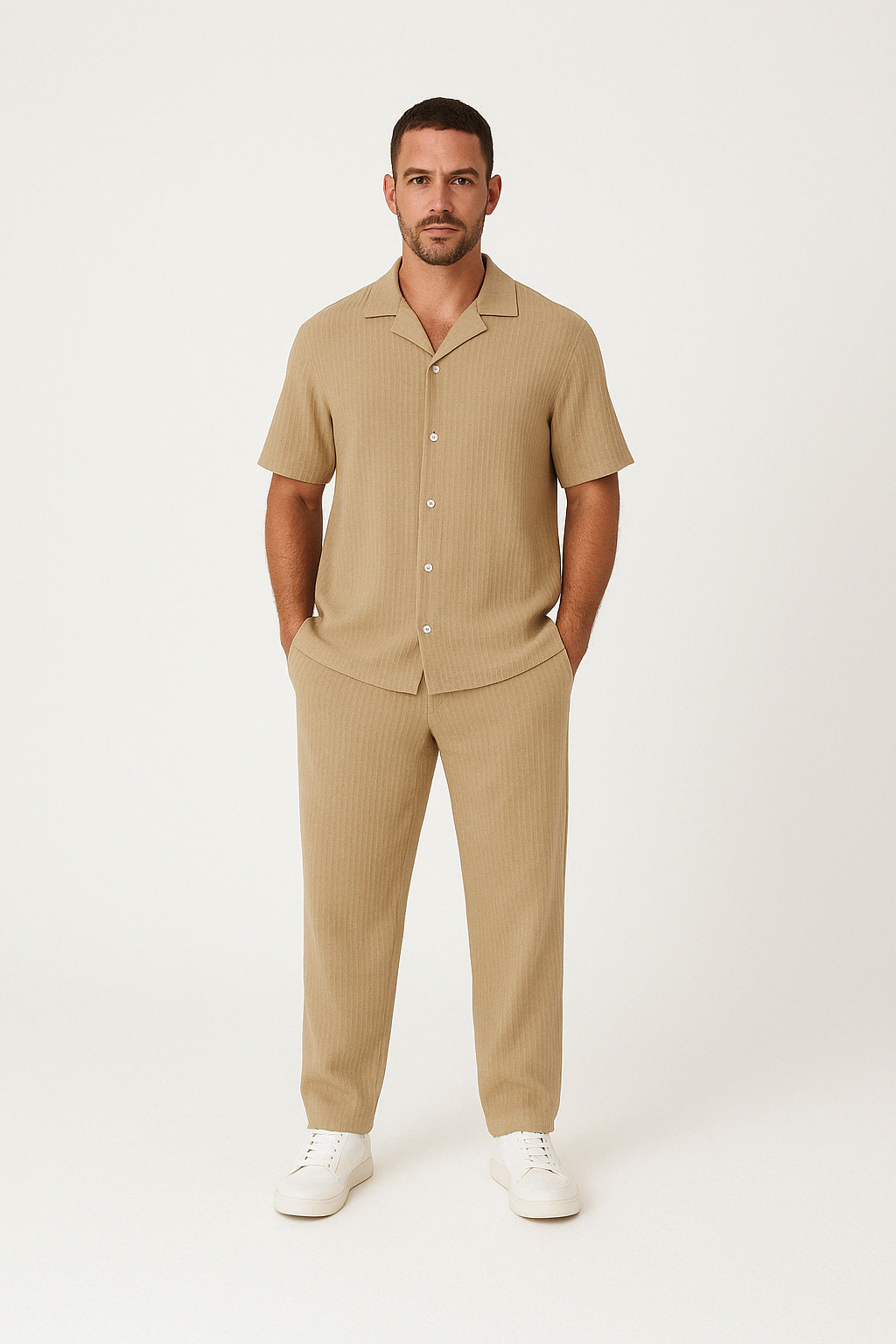 Casual Men's Short Sleeve Cotton Shirt