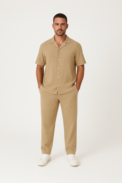 Casual Men's Short Sleeve Cotton Shirt