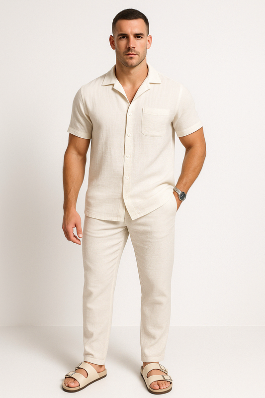 Casual Men's Shirt and Pants Set Loose Fit - EasyApparels